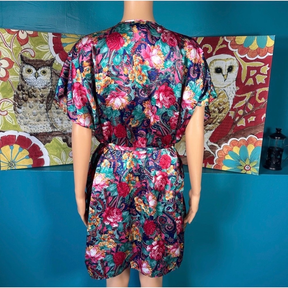 Vintage California Miss 2 Piece Floral Paisley Robe & Nightgown Set Medium USA - Picture 8 of 12